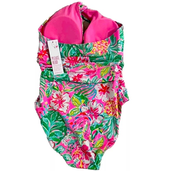 NWT Lilly Pulitzer Ledger Journey To Jungle Floral Halter One Piece Swimsuit - Picture 3 of 8
